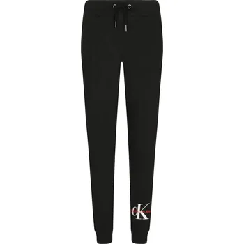 Dámské kalhoty CALVIN KLEIN JEANS Tepláky MONOGRAM | Barva:černý | Velikost:L