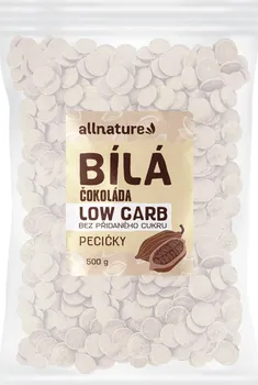 Čokoláda Allnature Low Carb bílá čokoláda pecičky 500 g
