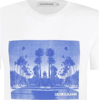 CALVIN KLEIN JEANS Tričko CALI LANDSCAPE | Barva:bílý | Velikost:M
