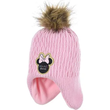 Čepice Minnie Mouse Světle růžová čepice - ušanka Velikost: 48