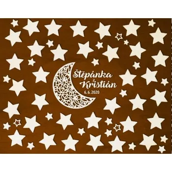 Svatební dekorace Svatební strom noční obloha - 50x40 cm + doprava zdarma