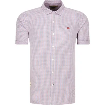 Pánská košile Napapijri Košile GODE SS | Barva:červený | Velikost:M