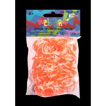 Rainbow Loom ® náhradní gumičky dvoubarevné > varianta oranžovo-bílá