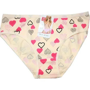 Dámské kalhoty Dámské kalhotky do boků srdíčka krémové 6311