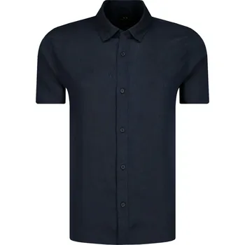 Pánská košile Armani Exchange Lněná košile | Barva:tmavě modrá | Velikost:L