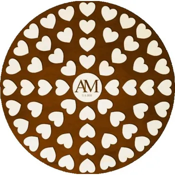 Svatební dekorace Svatební strom srdce v kruhu - 45x45 cm + doprava zdarma