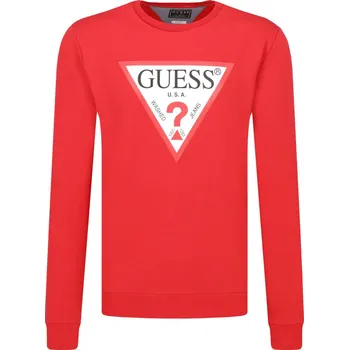 Pánská mikina GUESS JEANS Mikina vin | Barva:červený | Velikost:XXL
