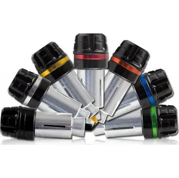 Závažíčka Magic do řídítek 13/17 mm s barevnými kroužky, koncovky na řídítka Barevné kroužky a šrouby pro závažíčka Magic, zelené, eloxované