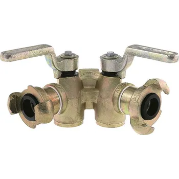 Zahradní hadice LÜDECKE DVOJITÝ KOHOUT VR kladiva DHG DIN 3487, iG 1", 2x KIGO 3/4, DN 17, SW 41, páčky s dorazem, odvětrání