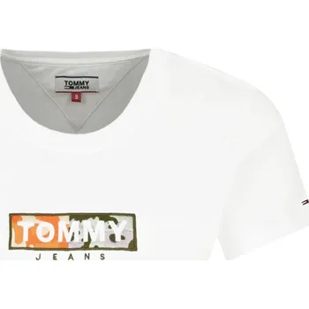 Dámská halenka Tommy Jeans Tričko CAMO SQUARE | Barva:bílý | Velikost:XS