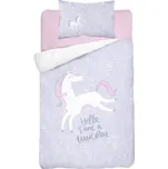 DETEXPOL Bambusové povlečení do postýlky Jednorožec lila Bavlna, Bambus, 100/135, 40/60 cm