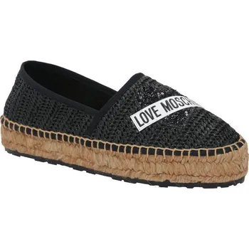 Dámské baleríny Love Moschino Espadrilky RAFIA s přídavkem kůže | Barva:černý | Velikost:37