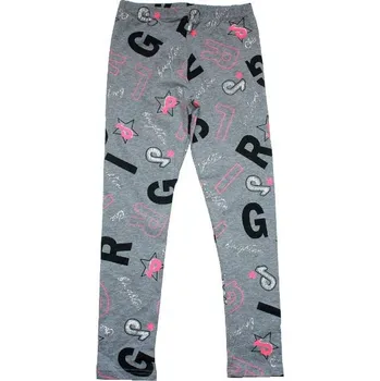 Dívčí legíny potisk slabé se třpytkymi šedá 6527