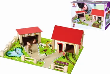 Dřevěná hračka Eichhorn Farma s příslušenstvím