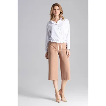 Dámské kalhoty Dámské culottes jednobarevné M655 FIGL Barva: Hnědá, Velikost: M