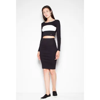 Sportovní sada crop top + sukně VT033 VENATION Barva: Černá, Velikost: L/XL