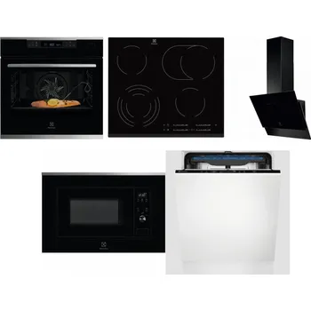Set domácích spotřebičů ELECTROLUX KOBCS31X + ELECTROLUX EHF6547FXK + ELECTROLUX LFV616K + ELECTROLUX LMS2203EMX + ELECTROLUX EES48200L