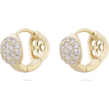 Náušnice biju Pozlacené náušnice s kulatým zirkonovým detailem 2538