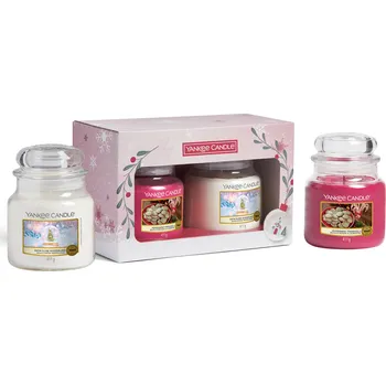 Svíčka Yankee Candle Dárková sada vonných svíček 2x 411 g Snow Globe Wonderland/Peppermint Pinwheels
