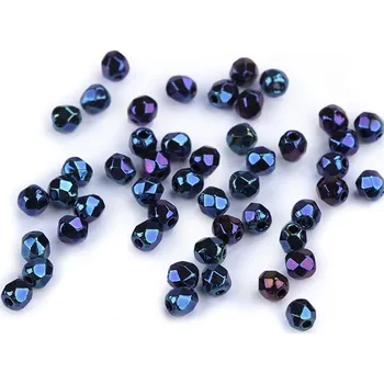 Dětské navlékací korálky Korálky broušené/ohňovky - modrá safírová > Ø6mm (20 kusů)