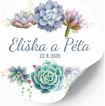 Svatební dekorace Svatební nálepka sukulenty