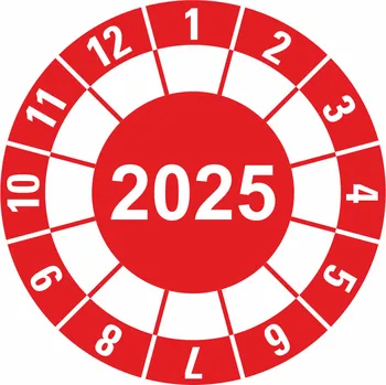 Papír Kalibrační kolečko s datem-2025 samolepící vinylová fólie 25 mm aršík 30 kusů