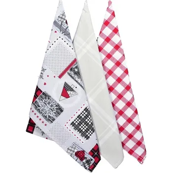 Utěrka Utěrky kuchyňské Vánoční koláž 3 ks šedá 45x70cm