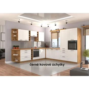 Kuchyňská linka Kuchyňská linka LUNA artisan/bílá MDF, Rohová sestava G, 305x300 cm