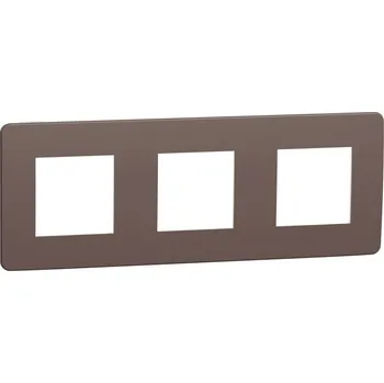 vypínač Krycí rámeček NOVÁ UNICA STUDIO COLOR trojnásobný, Chocolate/Bílý