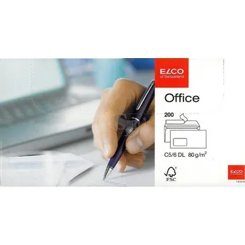 Obálka Obálka C5 bílá v krabičce Office okénko vlevo s krycí páskou 80g 200ks