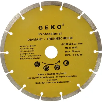 Řezný kotouč Kotouč diamantový řezný segmentový, 180x8x22mm GEKO