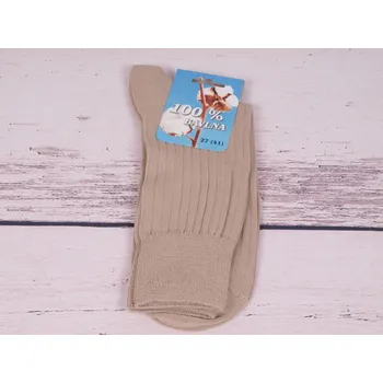 Pánské ponožky české zdravotní ponožky Props žebrované 100% bavlna béžové velikosti ponožek: 31 ( EUR vel. 46-47)