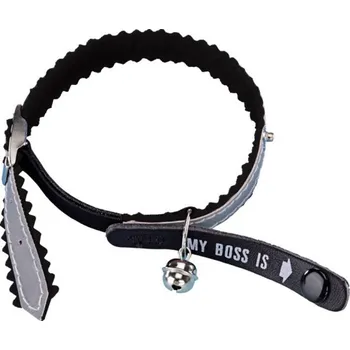 Nobby reflexní obojek černý se jmenovkou pro kočku