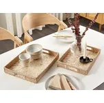 Dekorativní podnos z přírodního ratanu s perleťovým efektem nádobí tác na šperky Beliani