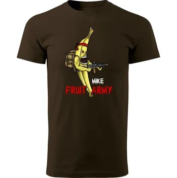 Pánské tričko Tričko Mike - Fruit army - hnědá