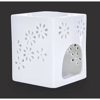 Aroma lampa Keramická aromalampa, na čajové svíčky, lesklá bílá