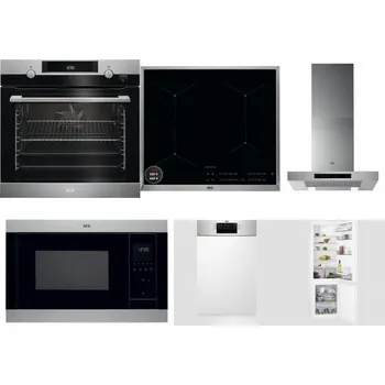 Set domácích spotřebičů AEG Mastery SteamBake BCK455350M + AEG Mastery SenseBoil IAE64413XB + AEG Mastery DBB5660HM + AEG Mastery MSB2547D-M + AEG Mastery MaxiFlex FEE73517PM + AEG Mastery NoFrost SCB618F6TS