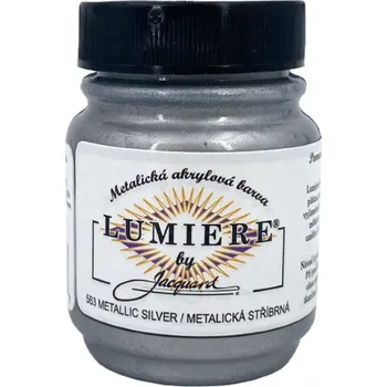 Vodová barva Jacquard Metalické Barvy Lumiere 563 metalická stříbrná