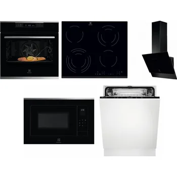 Set domácích spotřebičů ELECTROLUX KOBCS31X + ELECTROLUX EHF6343FOK + ELECTROLUX LFV616K + ELECTROLUX LMS4253TMX + ELECTROLUX EEA27200L