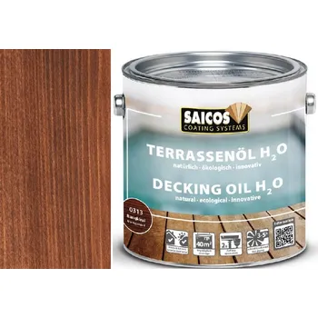 Lak na dřevo Saicos Saicos- TERRASENÖL H2O (Terasový olej na vodní bázi transparentní) 0313 - bangkirai Velikost balení: 2,5 l + dárek k objednávce nad 1000Kč