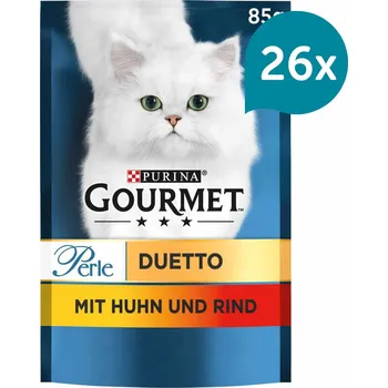 Gourmet Perle Duetto kuřecí a hovězí maso 26 × 85 g