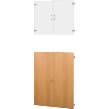 Knihovna IDEA nábytek Skleněná a dřevěná dvířka 30A buk