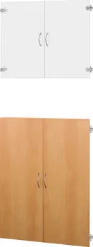 Knihovna IDEA nábytek Skleněná a dřevěná dvířka 30A buk