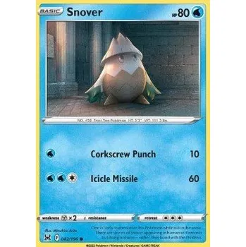 Sběratelská karetní hra Pokémon LOR 042/196 Snover - Lost Origin Stav: Near Mint, Verze: REVERSE HOLO