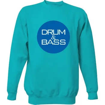 Pánská mikina Mikina bez kapuce Unisex s potiskem DRUM & BASS v modrém kruhu pánské