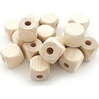 Dětské navlékací korálky Dřevěné korálky 14 kostka