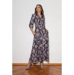 Dámské šaty s dlouhým rukávem SUK205 - Lanti černá vzor 34