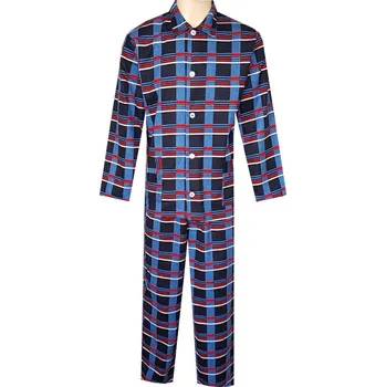 Pánské pyžamo Pánské Pyžamo Flanelové FOLTÝN PF23 modrá kostka Velikost: L, Materiál: Flanel