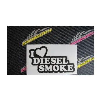 Polep vozidla SAMOLEPKA I love diesel smoke nápis (10 - červená) NA AUTO, NÁLEPKA, FÓLIE, POLEP, TUNING, VLASTNÍ TEXT, TISK, AUTOSAMOLEPKY.cz, POLEPY, OBRÁZEK, LOGO, SAMOLEPKY
