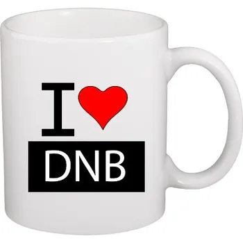 Pánské tričko Hrnek malý bílý s potiskem I ♥ DNB.